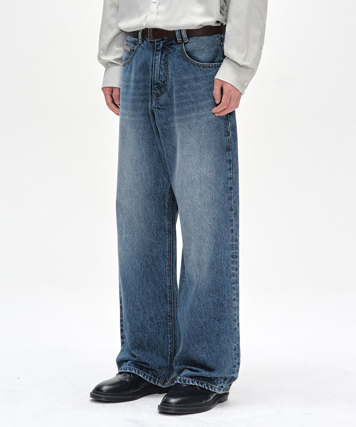 데케트(DECET) [CALIK DENIM]Mid Rise Wide Jeans DCPT027PBlueB