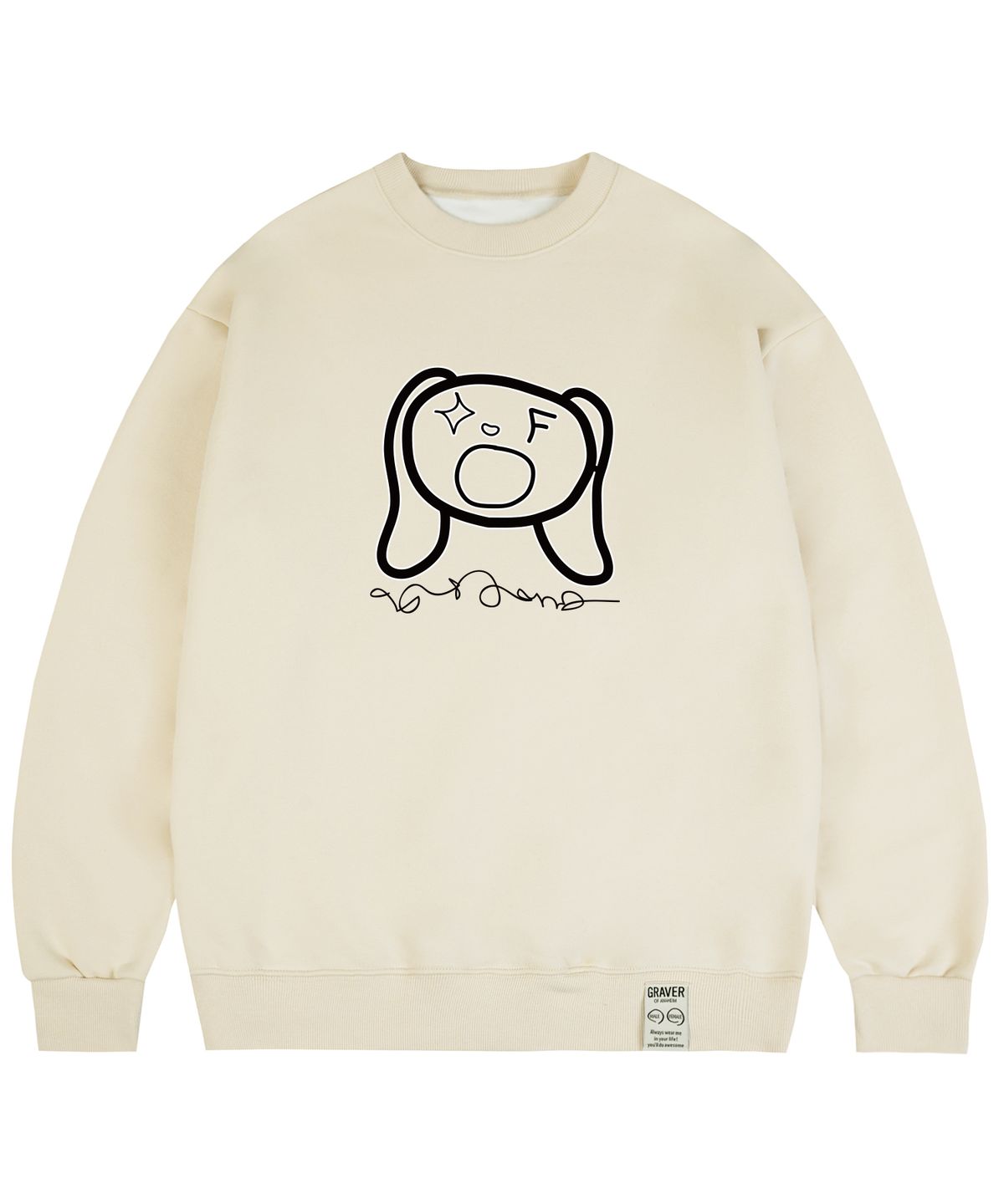 그레이버(GRAVER) [UNISEX]바바 레터링 맨투맨_크림