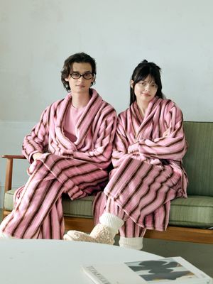 멜로우 극세사 로브 - 스트라이프 2colors