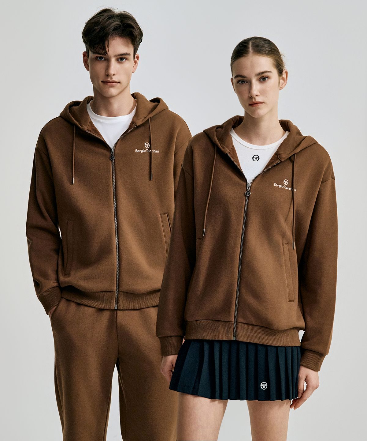 세르지오 타키니(SERGIO TACCHINI) U 데일리 기모 후드 집업 (D.Brown)