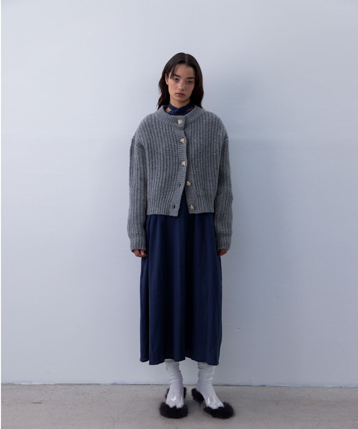 수수무(SUSUMU) HAMI WOOL CARDIGAN - grey