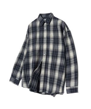 87-STAN133 클래식 컬러 오버핏 포켓 긴팔 체크 셔츠 네이비