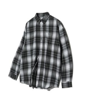 87-STAN133 클래식 컬러 오버핏 포켓 긴팔 체크 셔츠 블랙