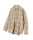 87-STAN084 플레이드 소프트 오버핏 포켓 긴팔 체크 셔츠 옐로우