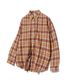 87-STAN091 미스티 포레스트 오버핏 포켓 긴팔 체크 셔츠 오렌지