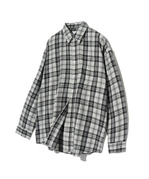 87-STAN134 소프트 미스티 오버핏 포켓 긴팔 체크 셔츠 블랙