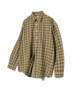 87-STAN089 클래식 빈티지 오버핏 포켓 긴팔 체크 셔츠 올리브