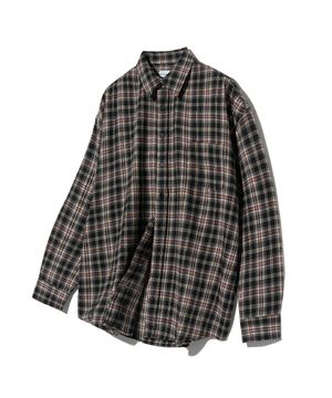87-STAN089 클래식 빈티지 오버핏 포켓 긴팔 체크 셔츠 블랙
