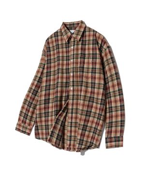 87-STAN134 소프트 미스티 오버핏 포켓 긴팔 체크 셔츠 레드