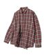 87-STAN089 클래식 빈티지 오버핏 포켓 긴팔 체크 셔츠 레드