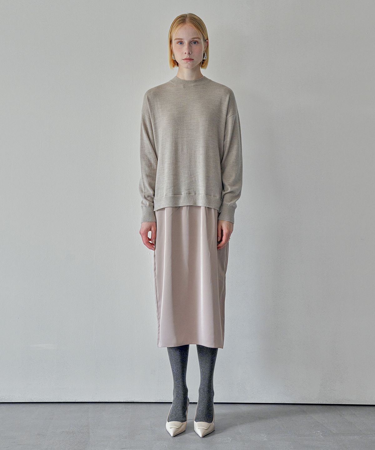 필로트(PELOTE) 우븐 패치 원피스 (Beige)