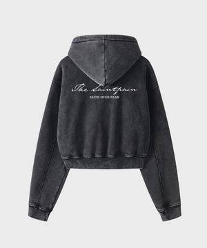 SP 헤리티지 피그먼트 크롭 후드 집업 블랙