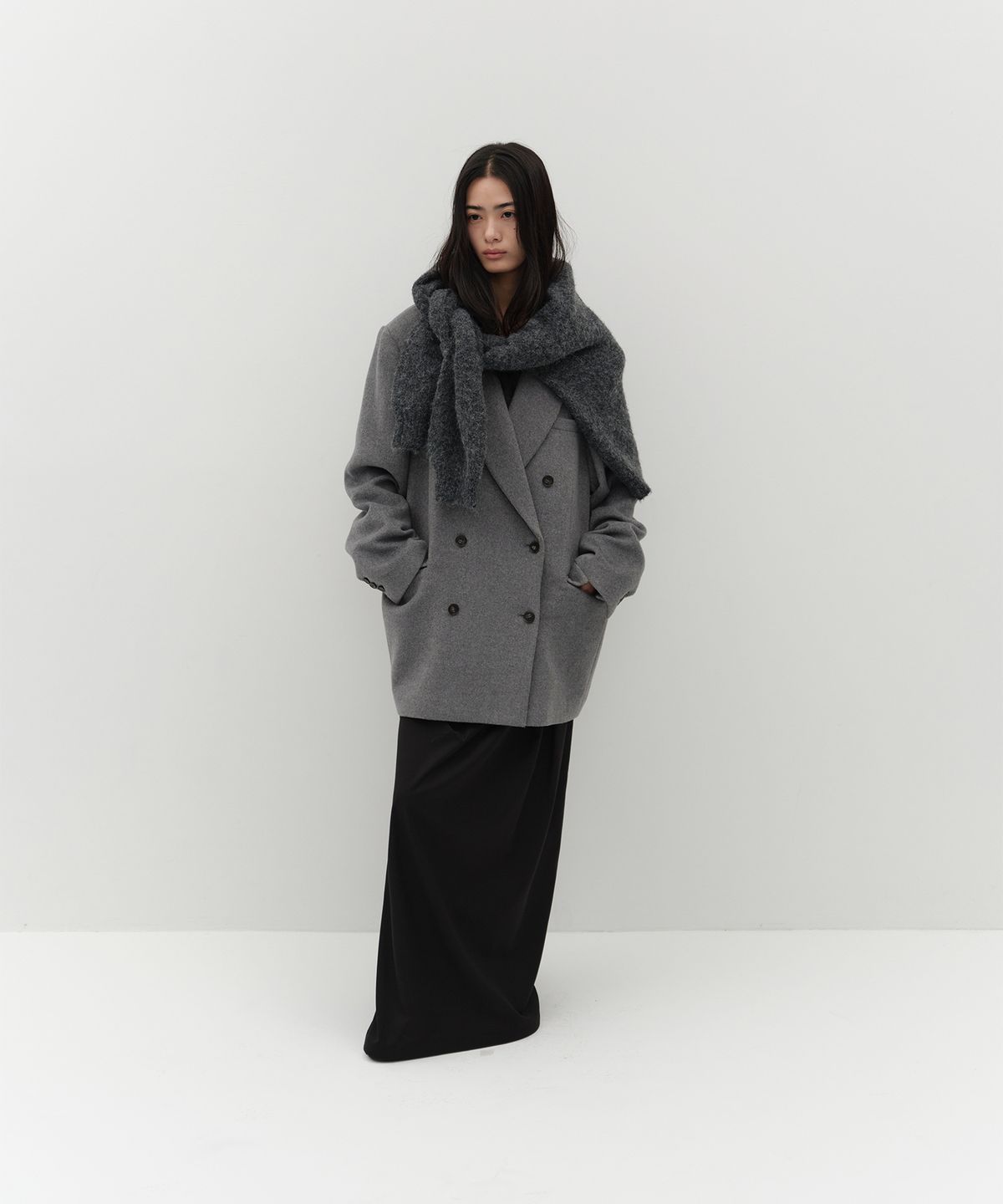 로우타이드(LOW TIDE) DOUBLE BREASTED WOOL BLAZER [GREY]