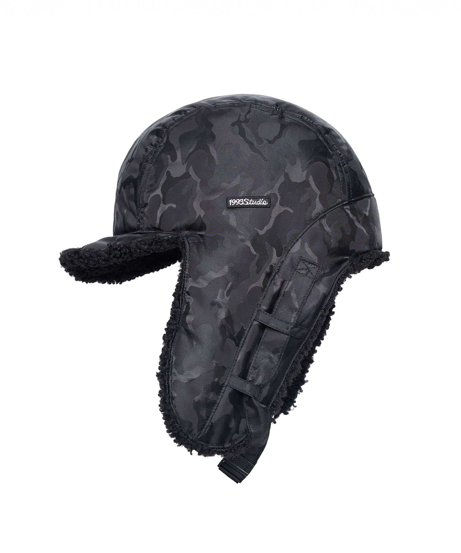 MUSINSA | 1993STUDIO Padded Camo Trooper Hat_Black