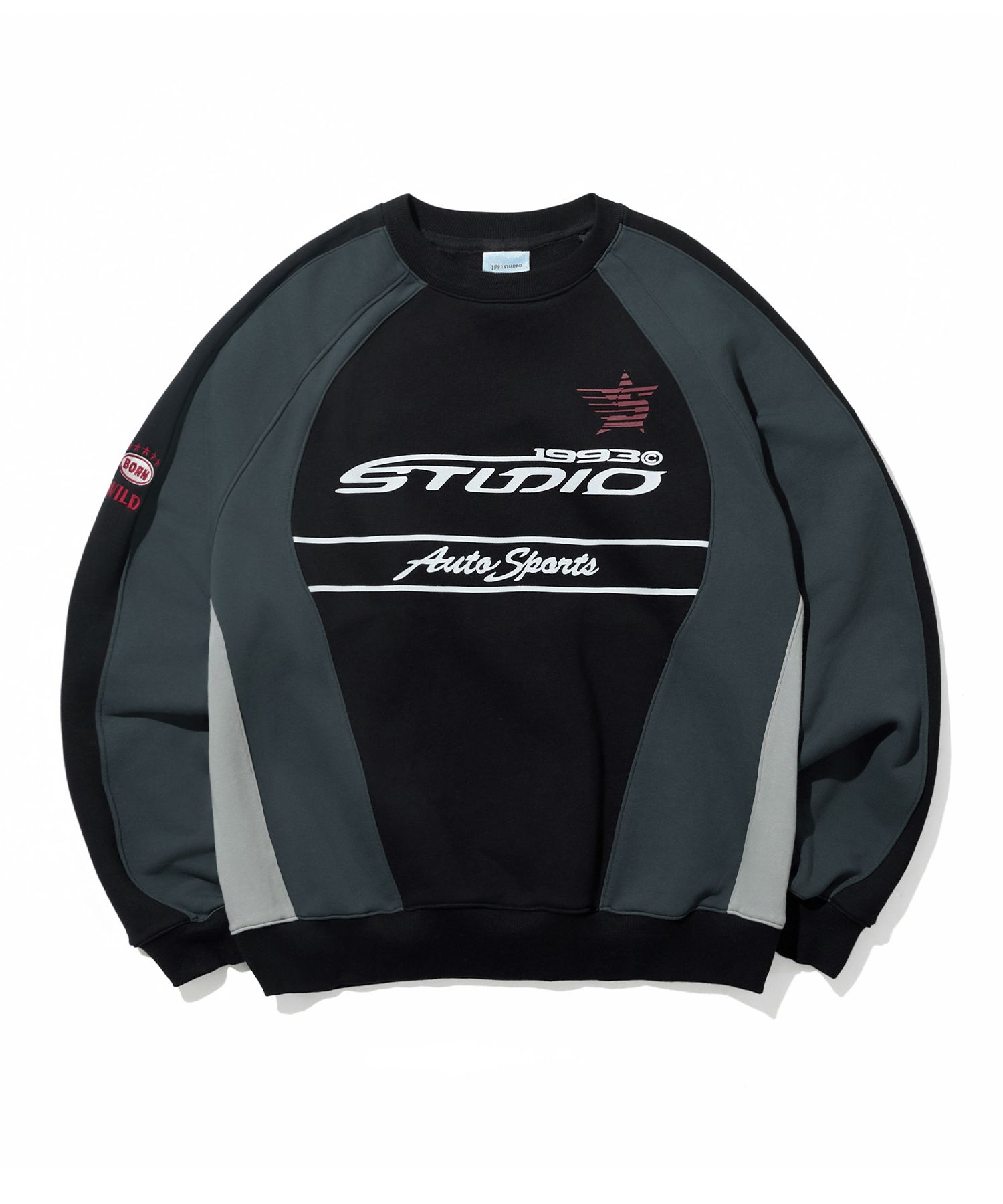 【1993studio】 93 Racing Colorblock Graphic Pullover /追跡付 MUSINSA | 1993STUDIO 93 Racing Colorblock Graphic Pullover_Black