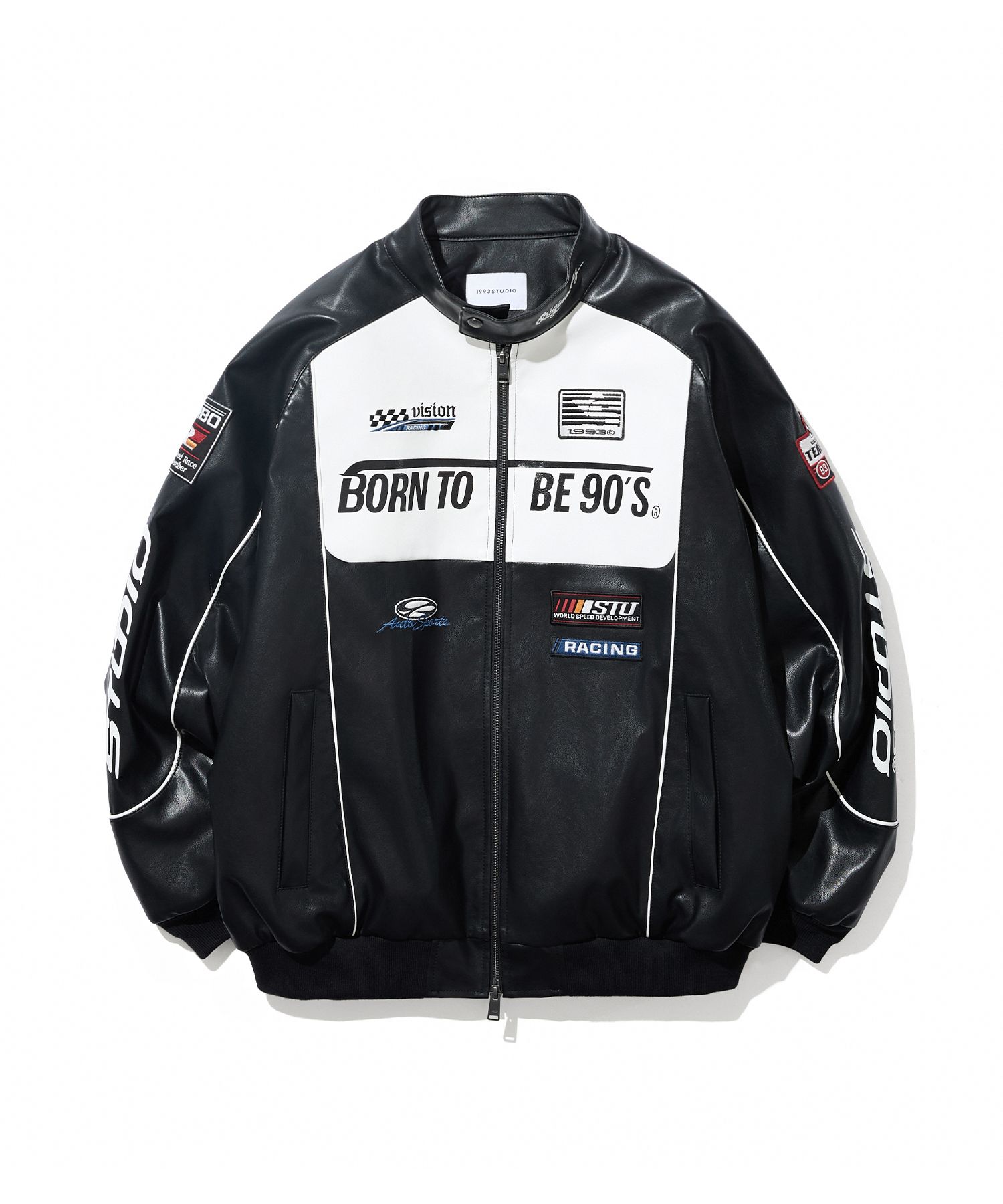 【1993studio】 93 Racing Biker Leather Jacket /追跡付 MUSINSA | 1993STUDIO 93 Racing Biker Leather Jacket_Black