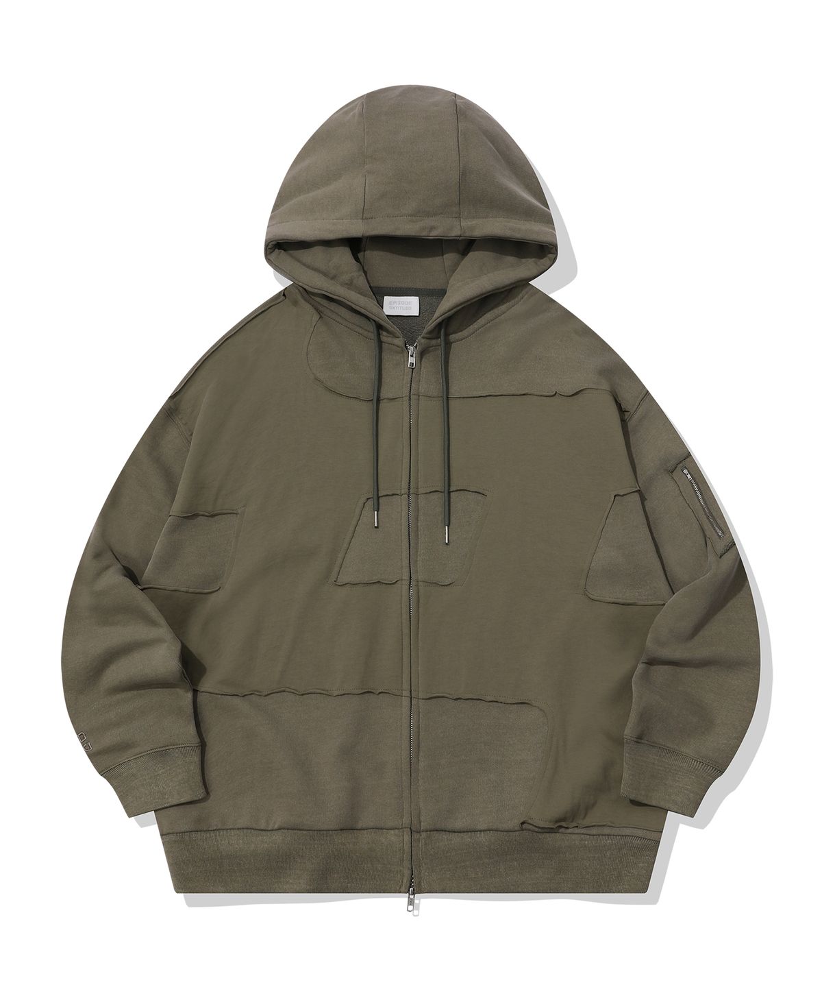 에피소드 언타이틀(EPISODE UNTITLED) SYMBOL MATCH PIGMENT ZIP-UP HOODIE_KHAKI