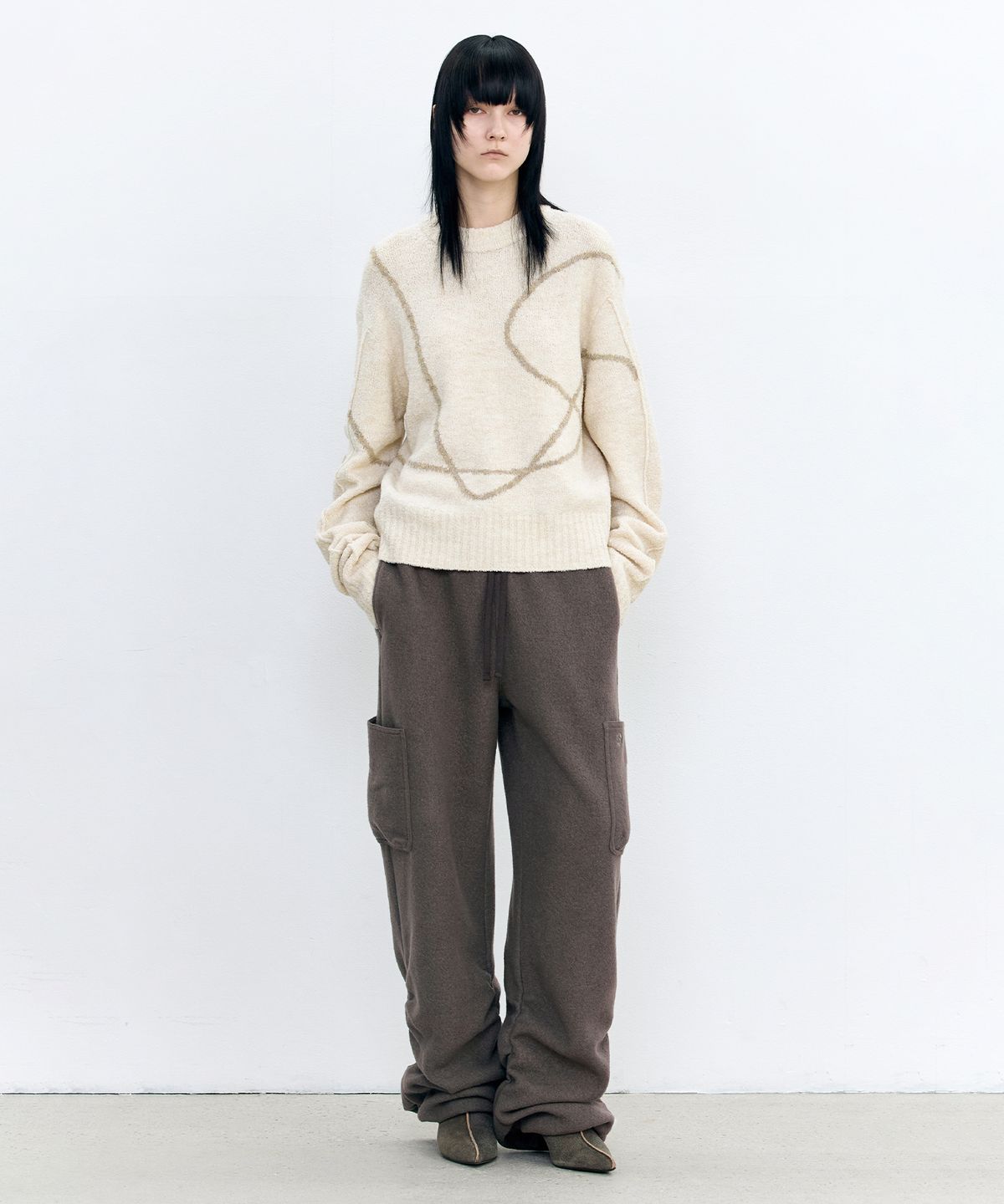인사일런스 우먼(INSILENCE WOMEN) 윈터 부클 팬츠 KHAKI BROWN