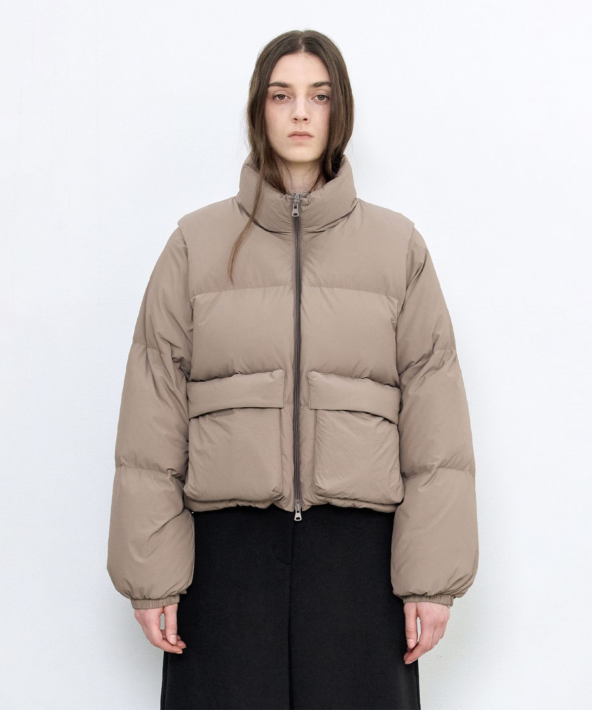 인사일런스 우먼(INSILENCE WOMEN) 하이브리드 소프트 다운 자켓 BEIGE