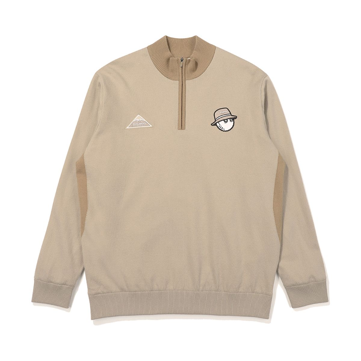 말본 골프(MALBON GOLF) 버킷 포인트 안감형 반집 스웨터 GREYISH BEIGE (MAN)