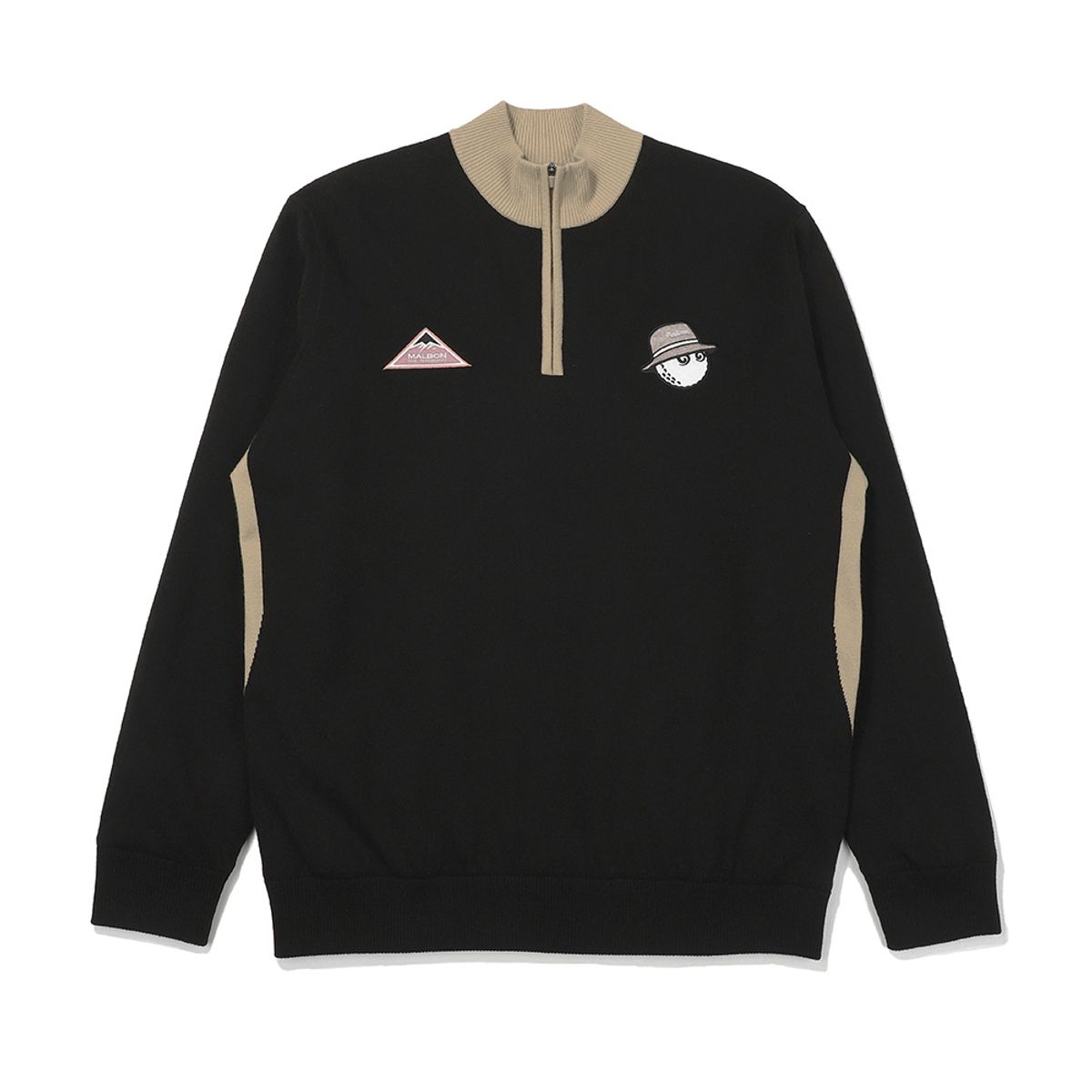 말본 골프(MALBON GOLF) 버킷 포인트 안감형 반집 스웨터 BLACK (MAN)