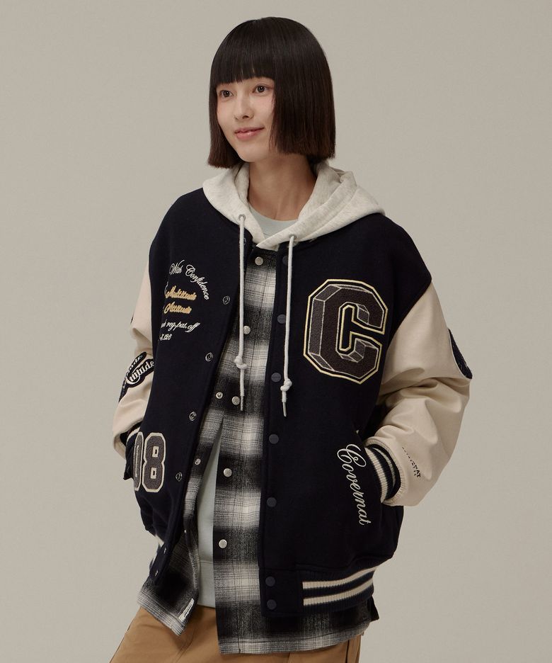 24FW 컬리지 C 울 바시티 네이비
