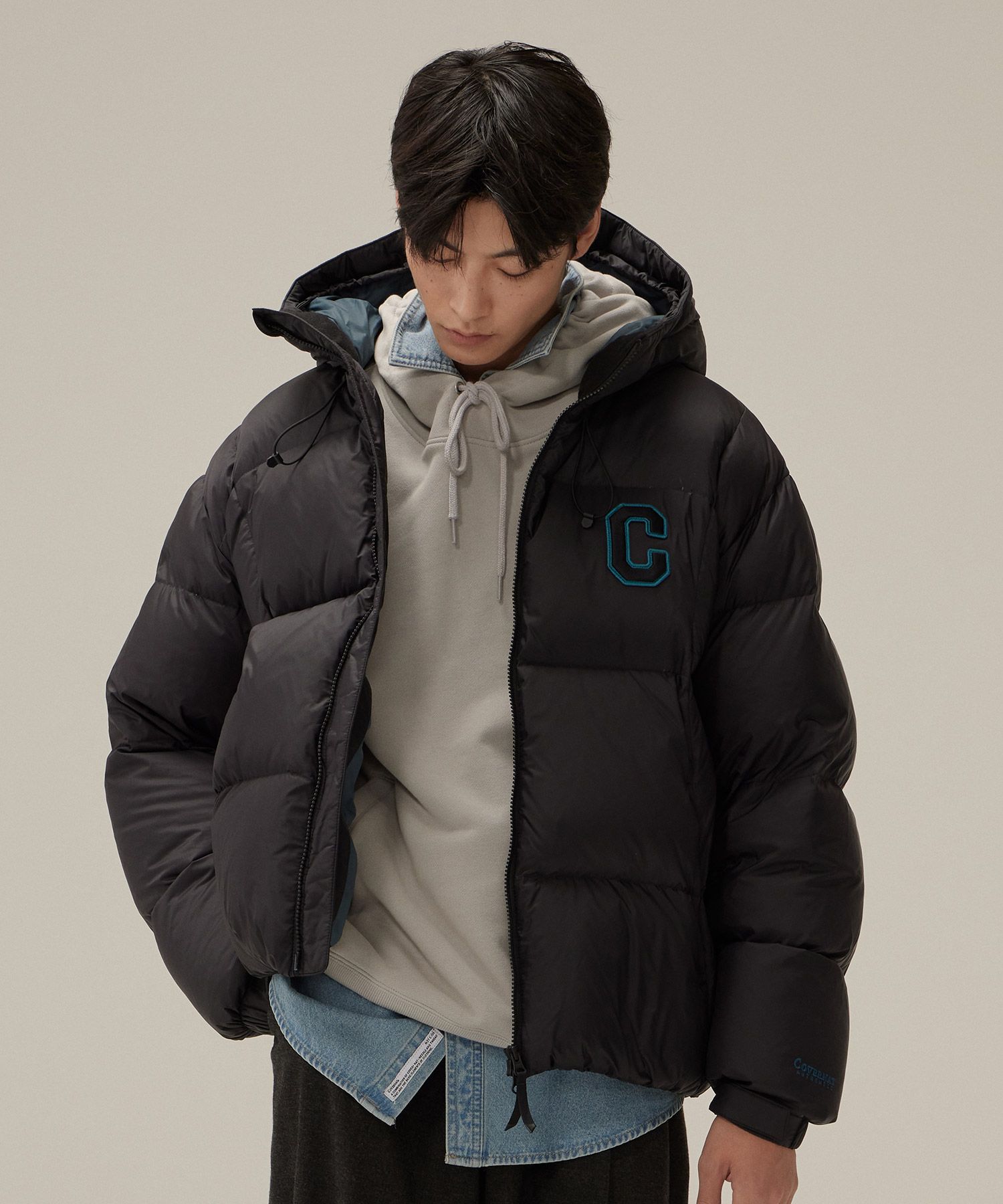 MUSINSA公式 | COVERNAT RDS カレッジボリュームフードパーカーダウン