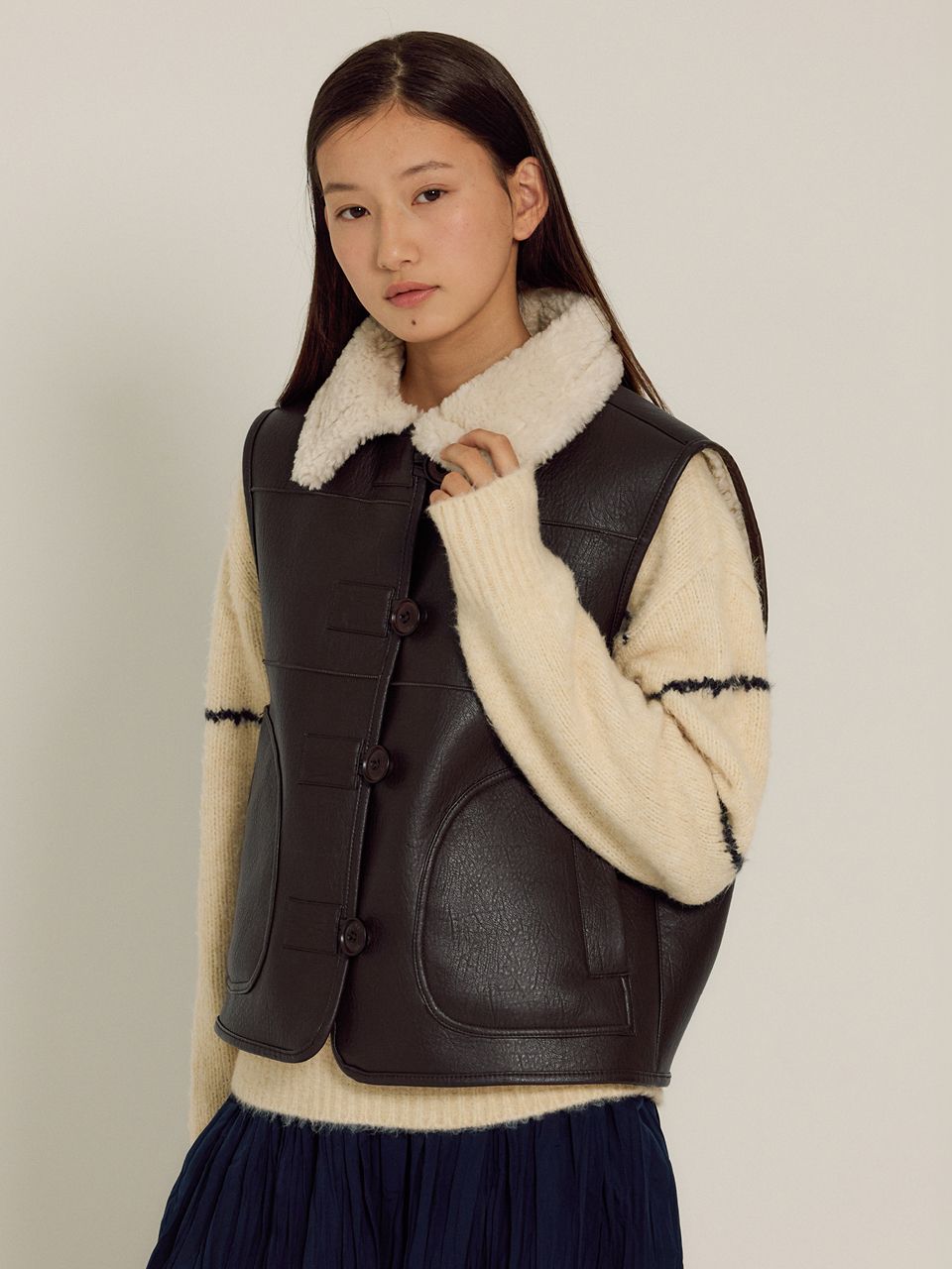 ジャケット・アウター SIENNE / Rodin Mustang Vest MUSINSA | SIENNE Rodin Mustang Vest (Brown)