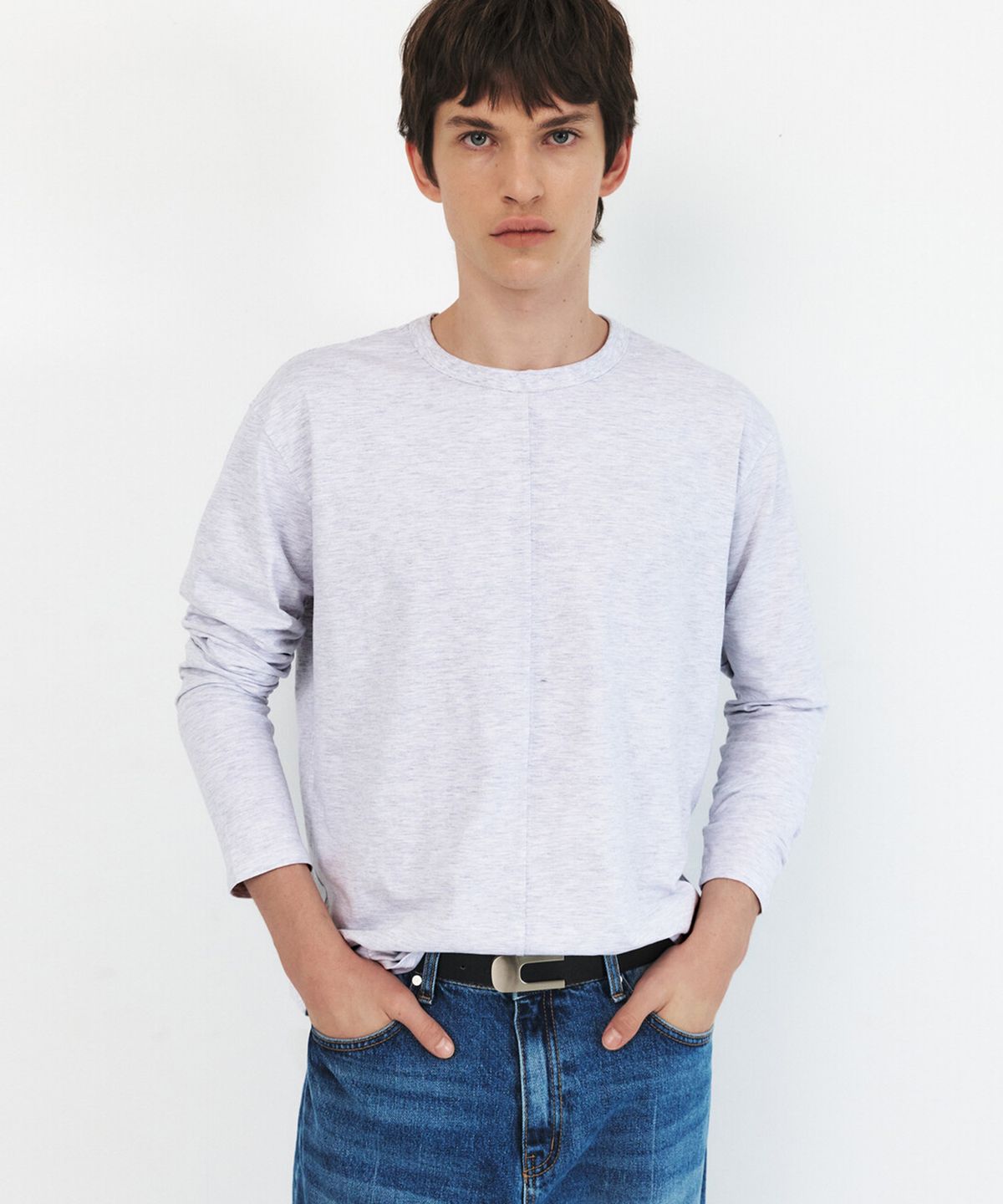 윈더(WINDER) CF LONGSLEEVE JERSEY TOP - MELANGE GREY