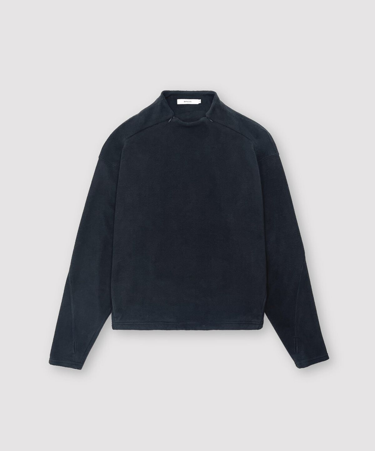 윈더(WINDER) BLOCKING FLEECE PULL-OVER TOP - CHARCOAL NAVY