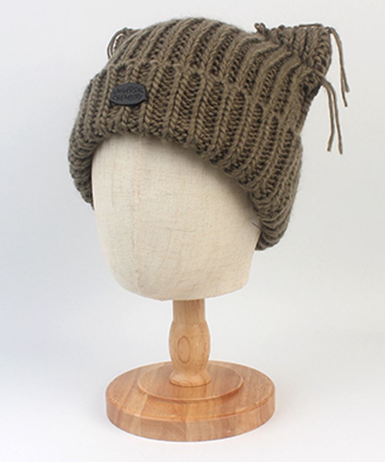 Winter Cat Knit Brown Beanie 고양이모자