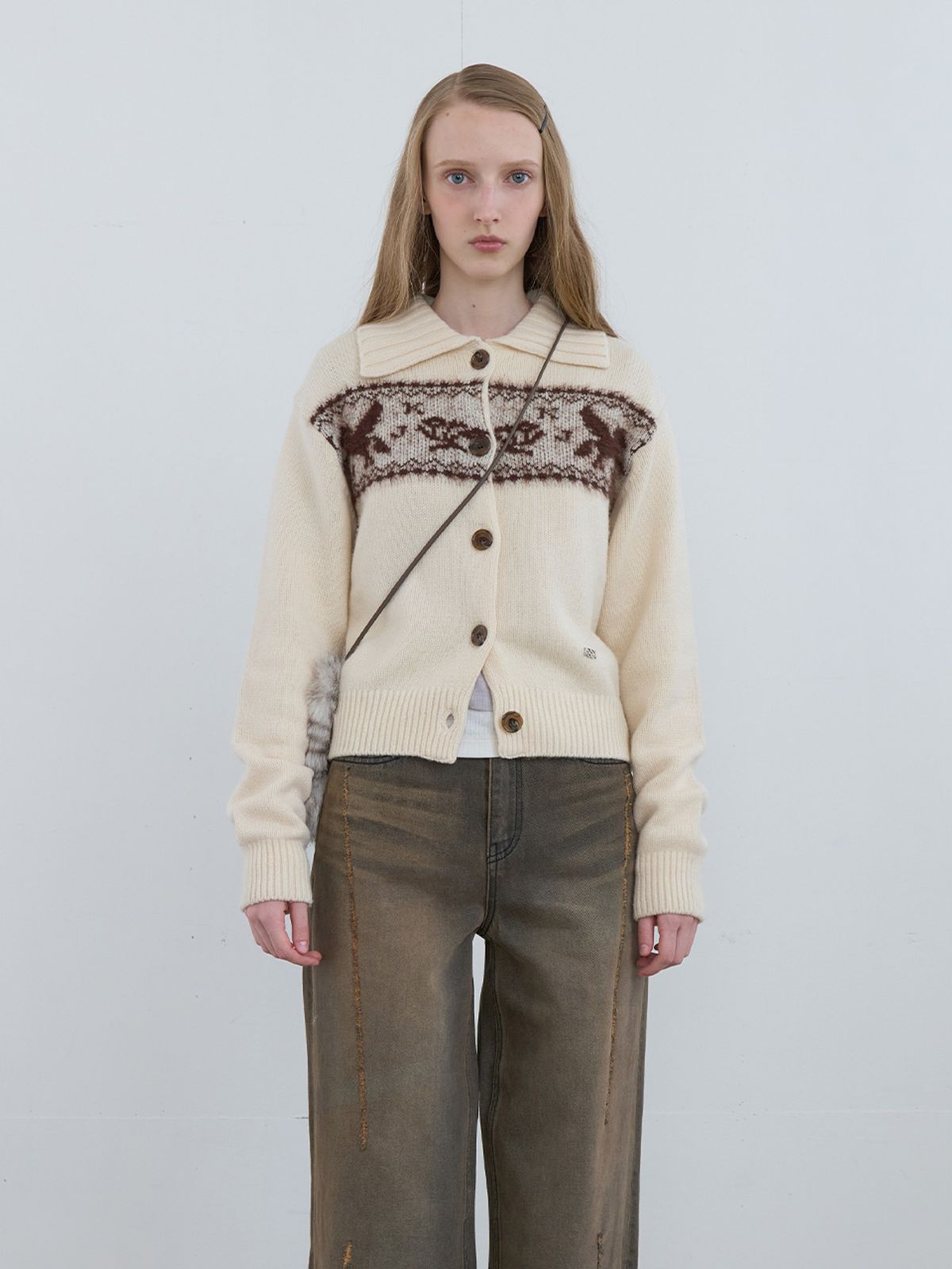 기준(KIJUN) Nordic Knit Cardigan Ivory