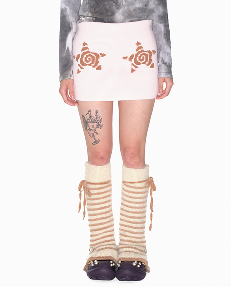 Knit band skirt & shorts_pink