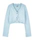 Damage cropped cardigan_light blue