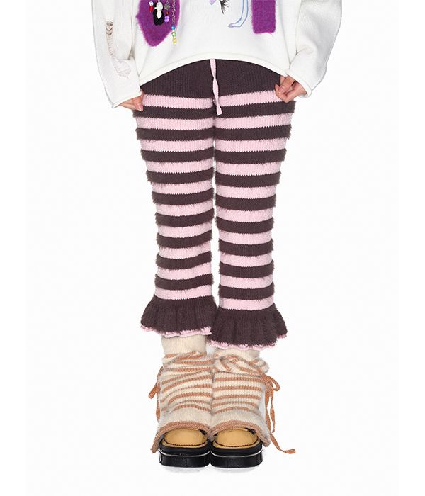 ★YOUTHBATH★Fluffy stripe cropped knit pants_gray★正規品 MUSINSA | YOUTHBATH Fluffy stripe cropped knit pants_gray