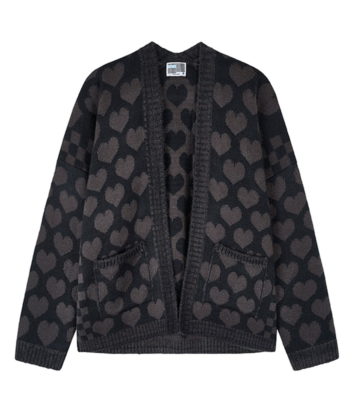 유쓰배쓰(YOUTHBATH) Heart check cardigan_charcoal