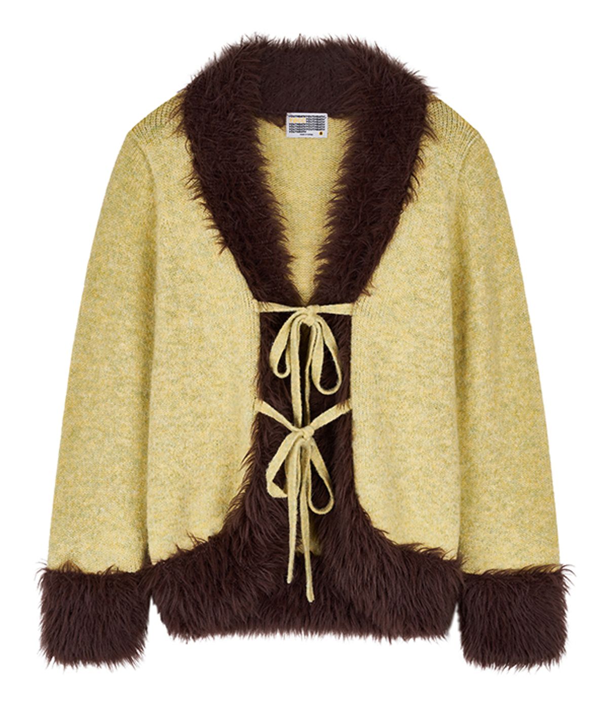 유쓰배쓰(YOUTHBATH) Fur collar cardigan_lime