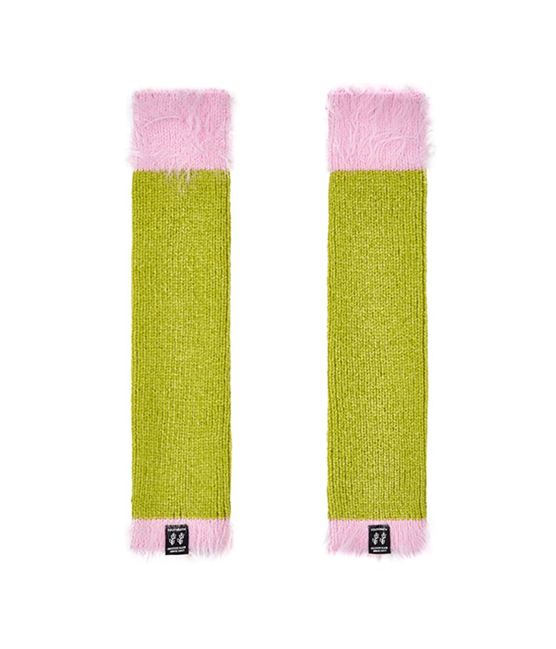 Color knit hand warmer_green