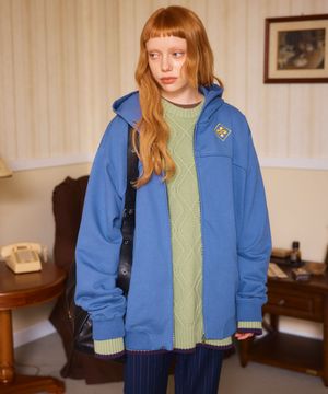 DIAMOND ZIP-UP HOODIE / purple blue