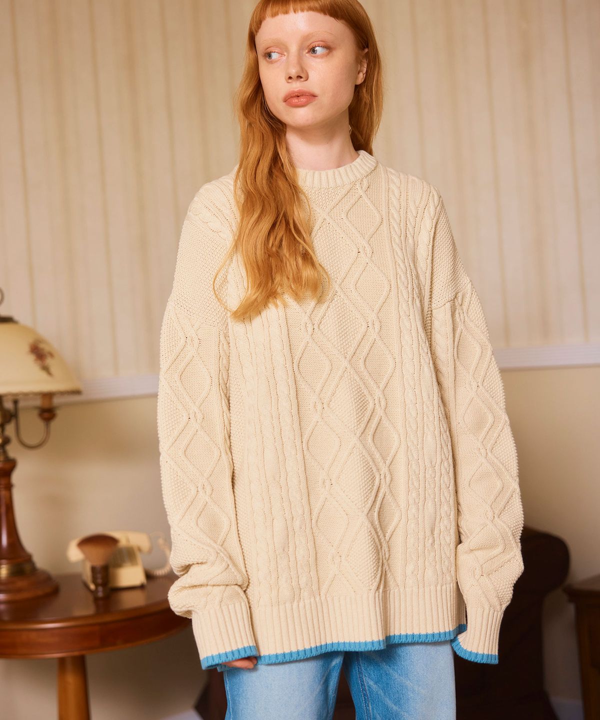 헤레틱(HERETIC) DADDY FRENCH CABLE KNIT / cream