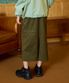 BUTTON LONG SKIRT / khaki