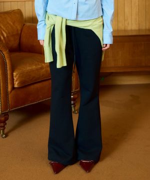 BOOT-CUT SWEAT PANTS / black