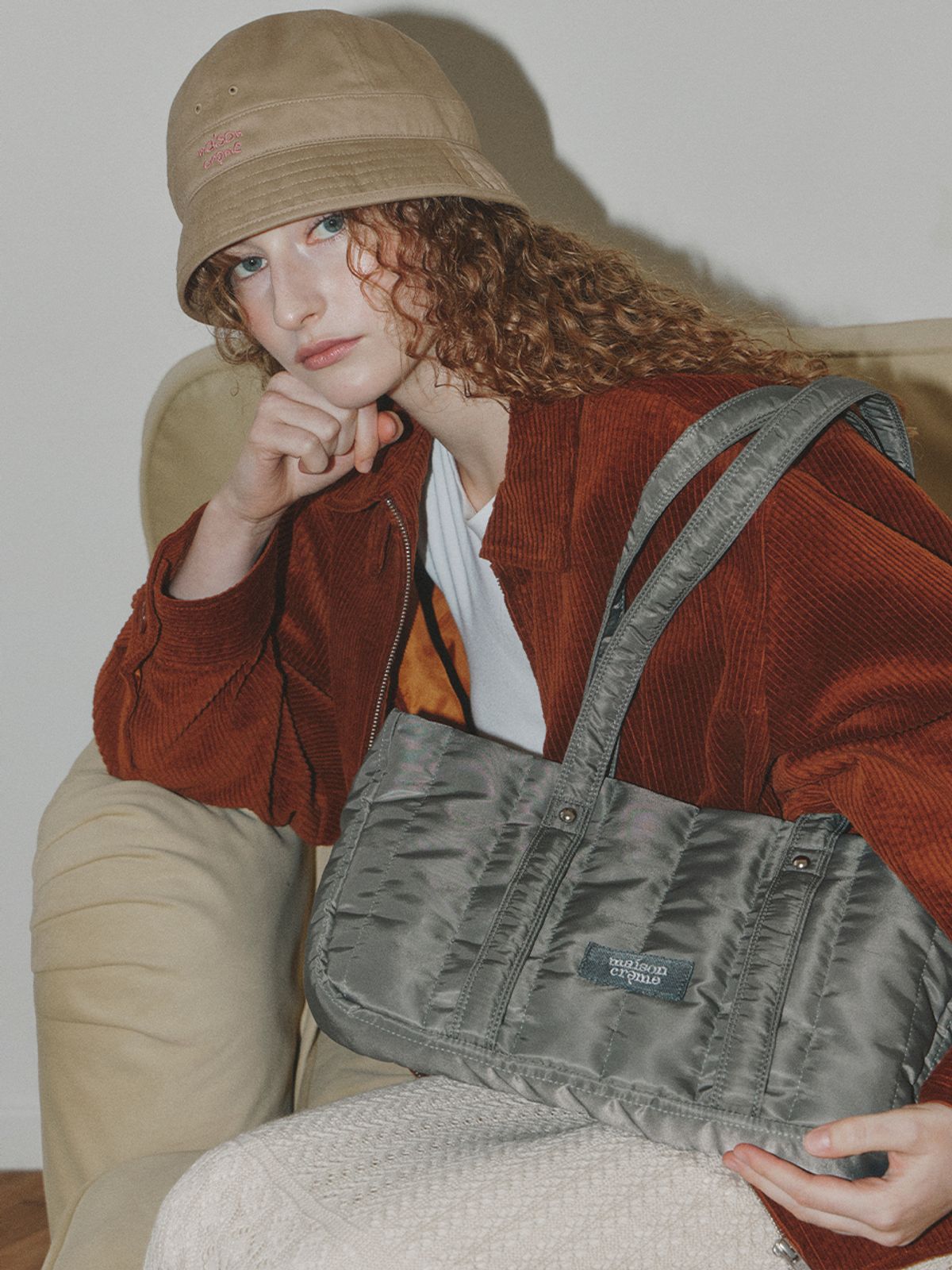 메종크렘(MAISON CREME) Canele Shoulder bag_ Nylon Khaki