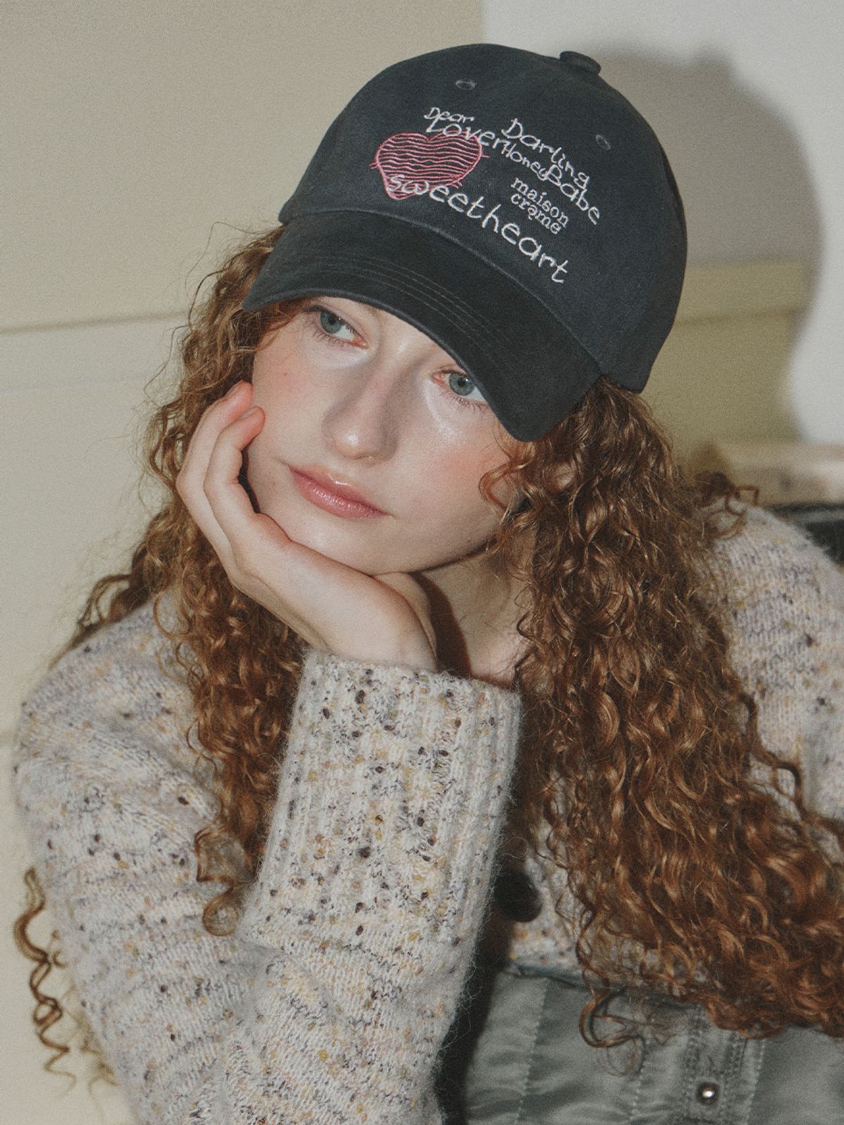메종크렘(MAISON CREME) Lovers Ball cap_Gray