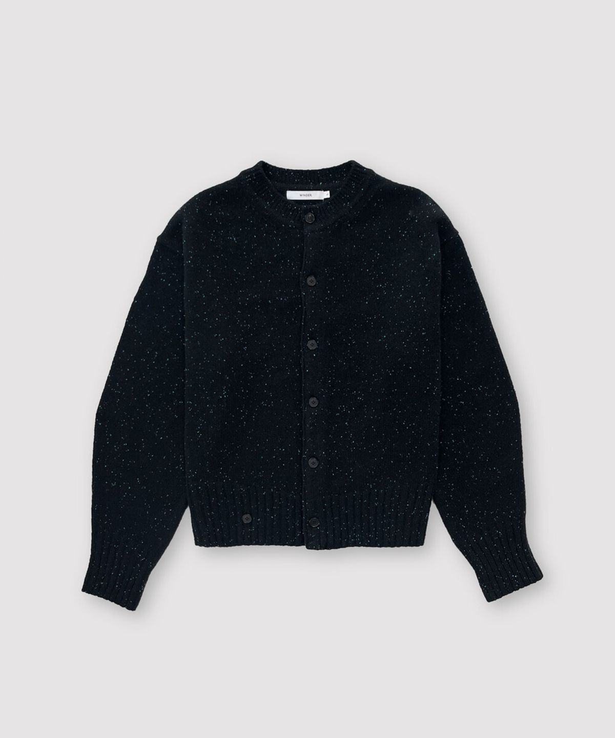 윈더(WINDER) MODIFIED WOOL ROUND CARDIGAN - GALAXY BLACK