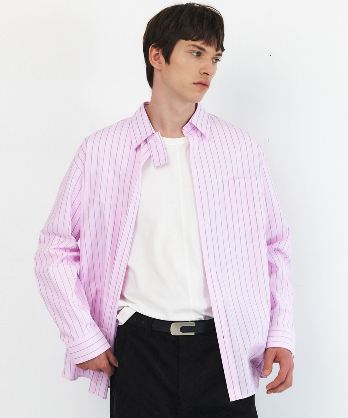 윈더(WINDER) CEDRIC STRIPE COTTON SHIRTS - PINK