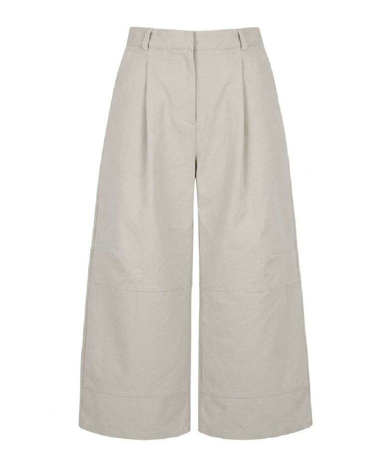Peach cotton wide chino pants - light beige