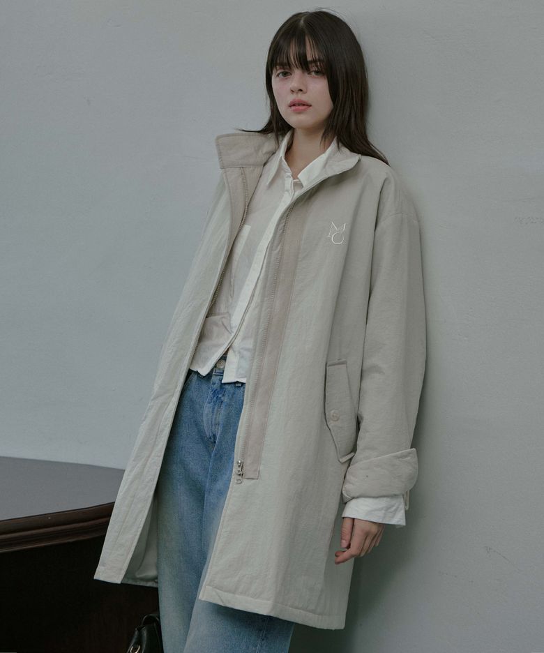 Soft Padding Mod Coat-Light Beige