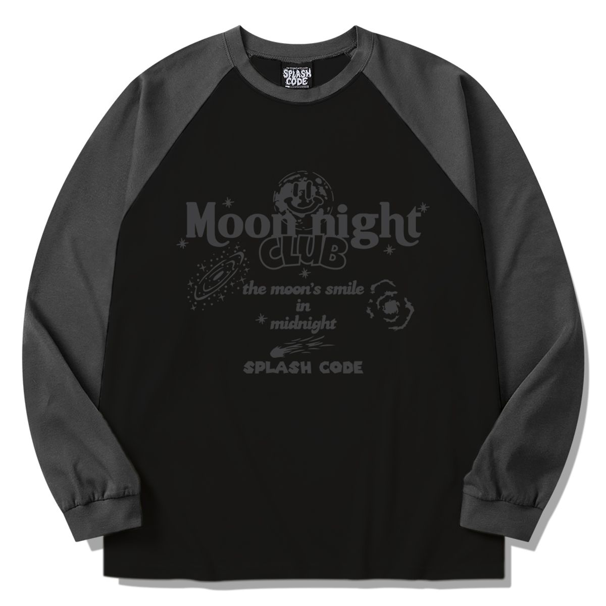 스플래시코드(SPLASHCODE) 래글런 롱슬리브 블랙 - 문 나이트(Moon Night)