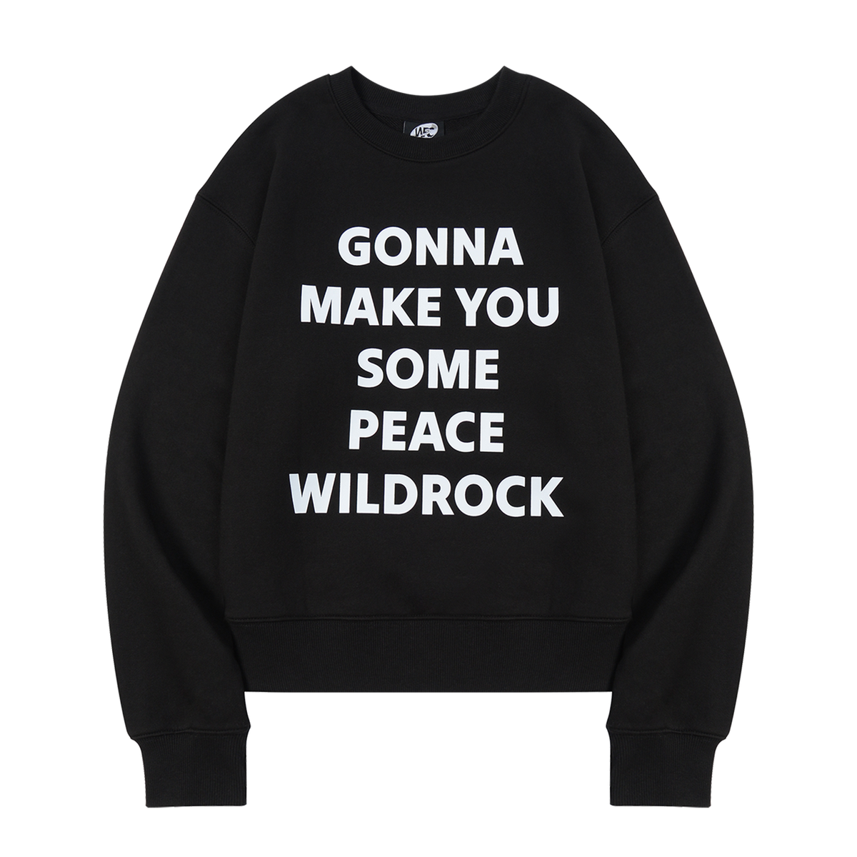 와일드락(WILDROCK) 레터링 크롭 맨투맨_블랙